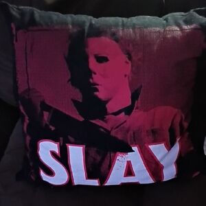Red and Black 'Slay' Graphic Pillow